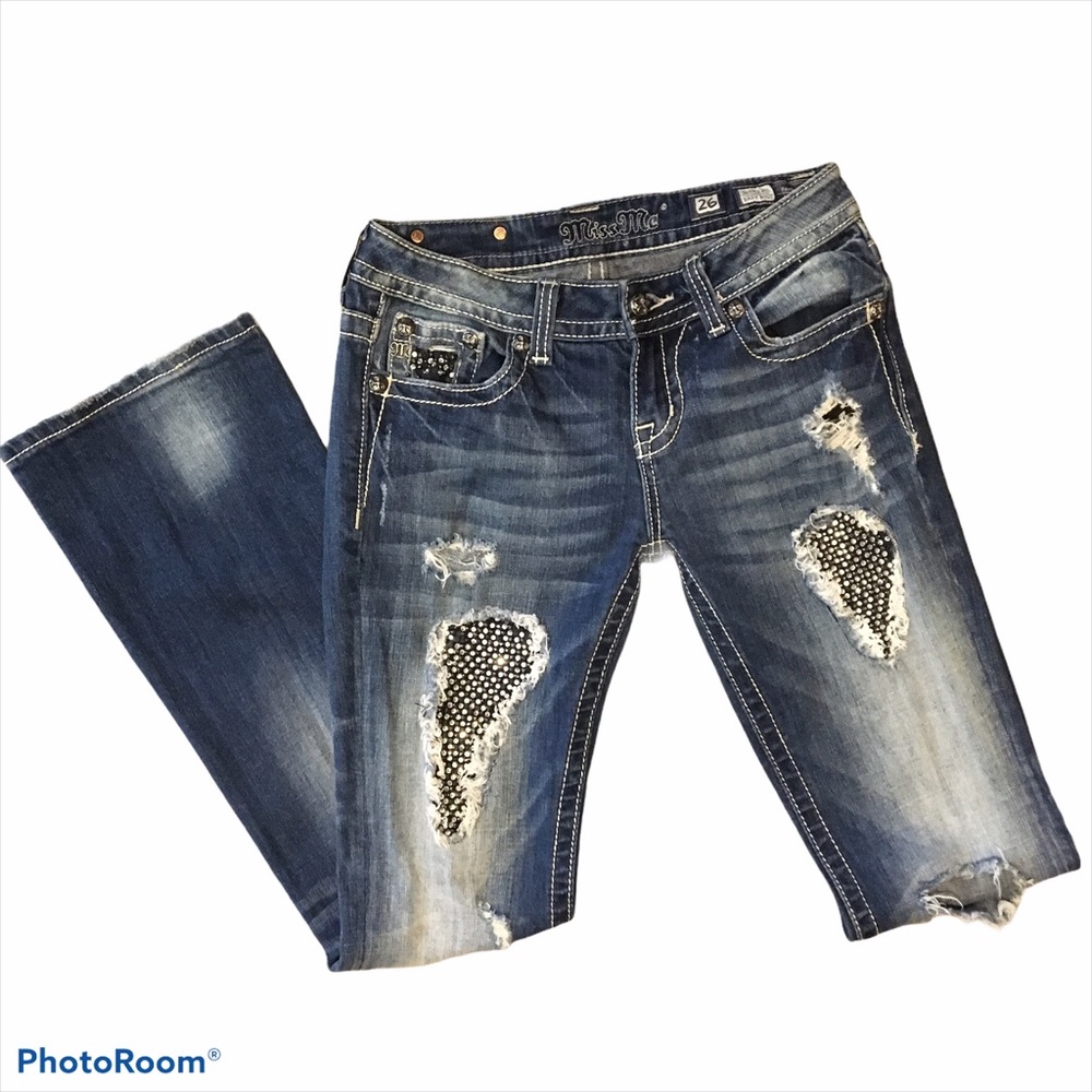 Miss Me Jeans Easy Boot Embellish/Distress size 26